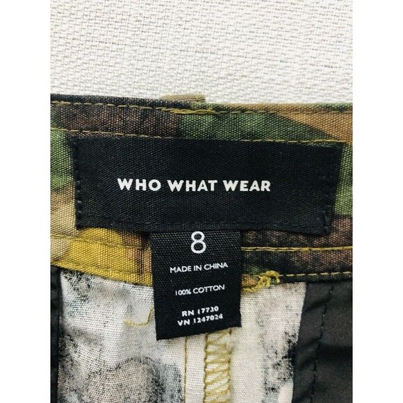 Who What Wear Sz 8 Women Camo Jungle Floral Shorts 100% Cotton High Waisted - Picture 6 of 11
